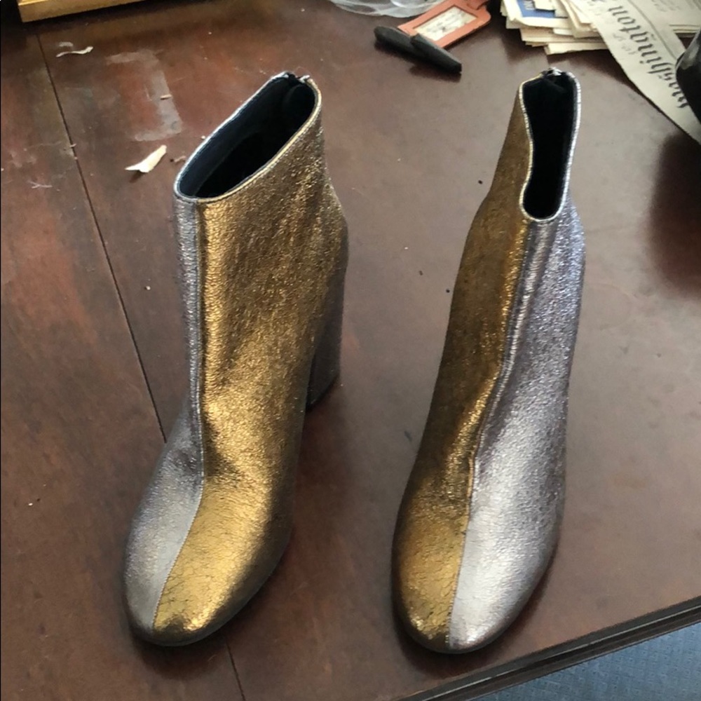 Kenneth Cole metallic booties. Never worn